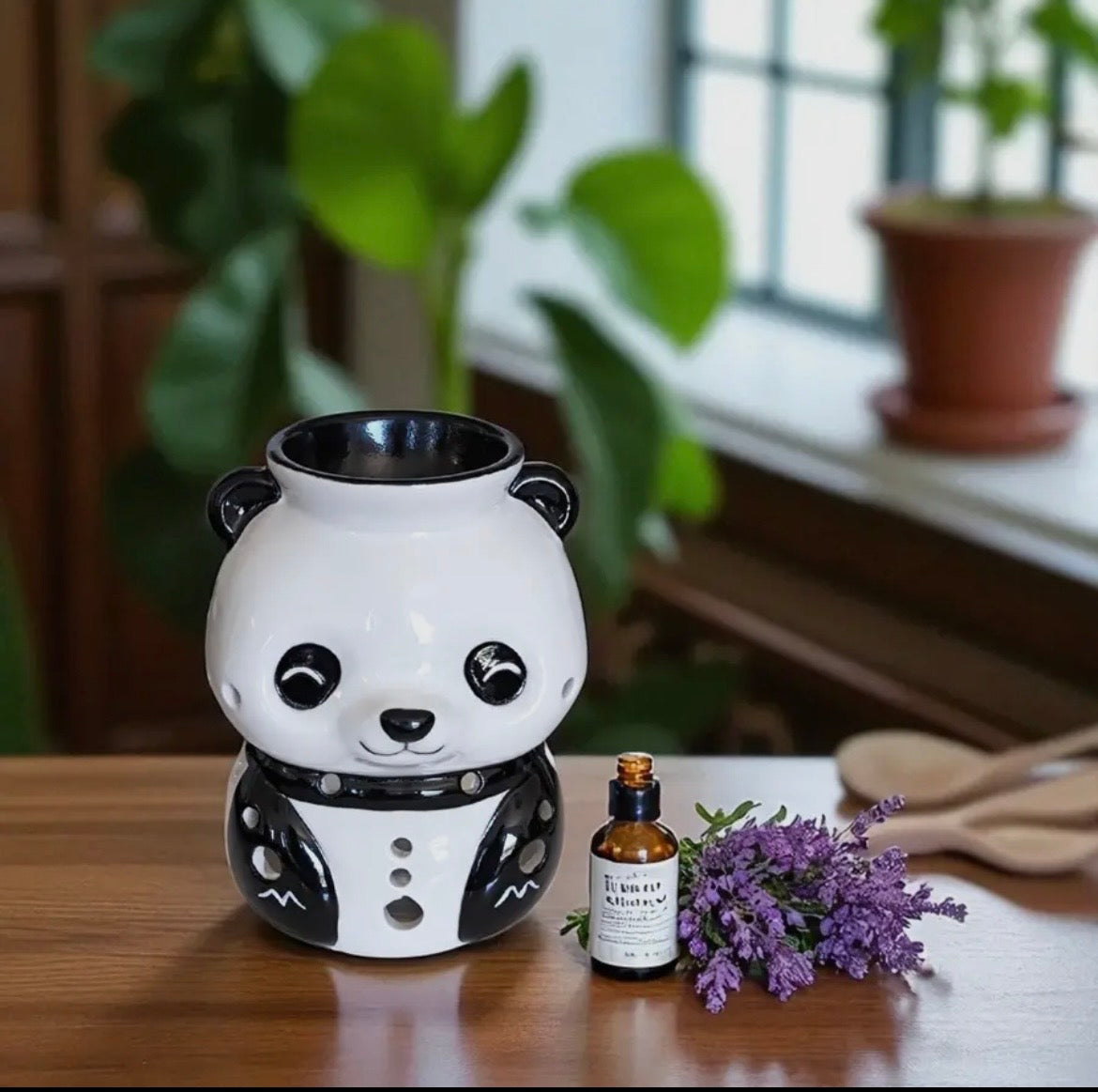 Brûle-Parfum Panda en Céramique – Pour Huiles & Cires 🐼🕯️