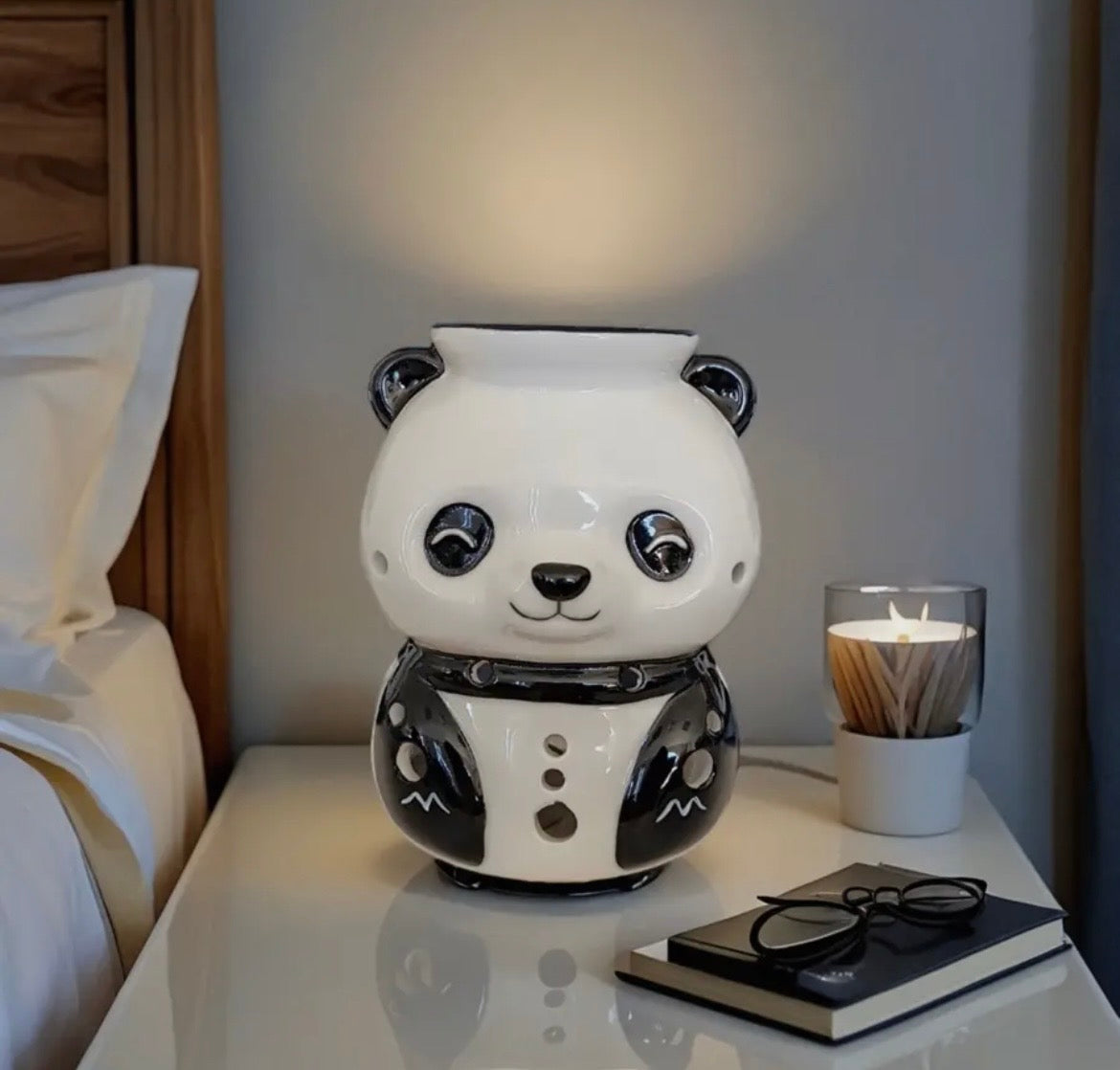 Brûle-Parfum Panda en Céramique – Pour Huiles & Cires 🐼🕯️