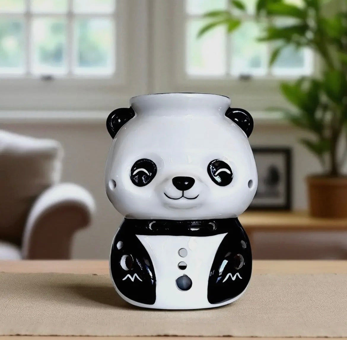 Brûle-Parfum Panda en Céramique – Pour Huiles & Cires 🐼🕯️