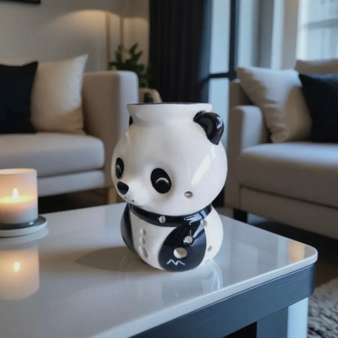 Brûle-Parfum Panda en Céramique – Pour Huiles & Cires 🐼🕯️