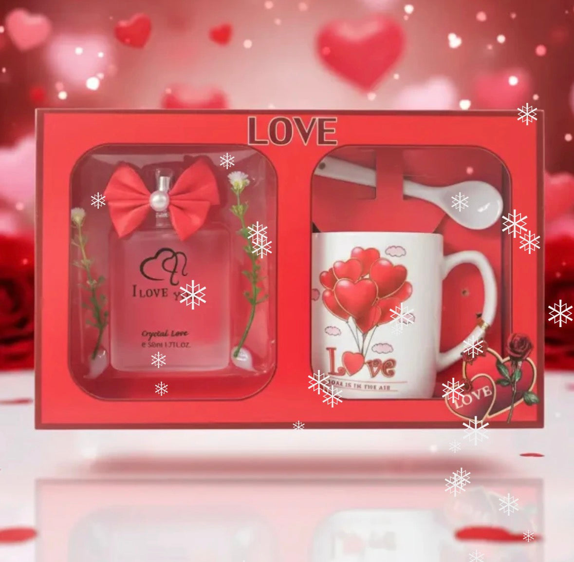 Coffret Cadeau de la Saint-Valentin « Crystal Love » – Duo Parfum & Mug