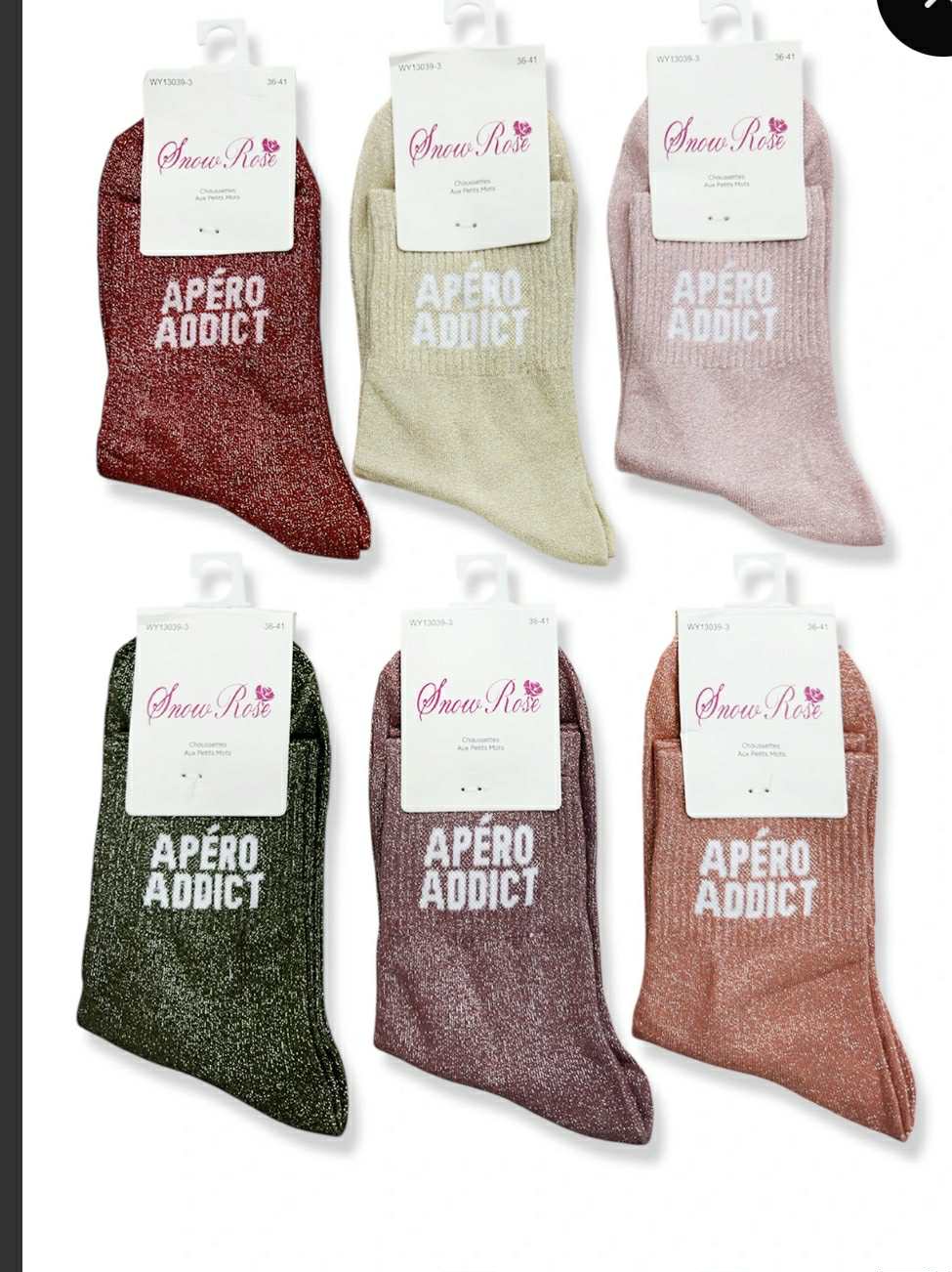 🥂 Chaussettes “APÉRO ADDICT” – By Snow Rose 🥂