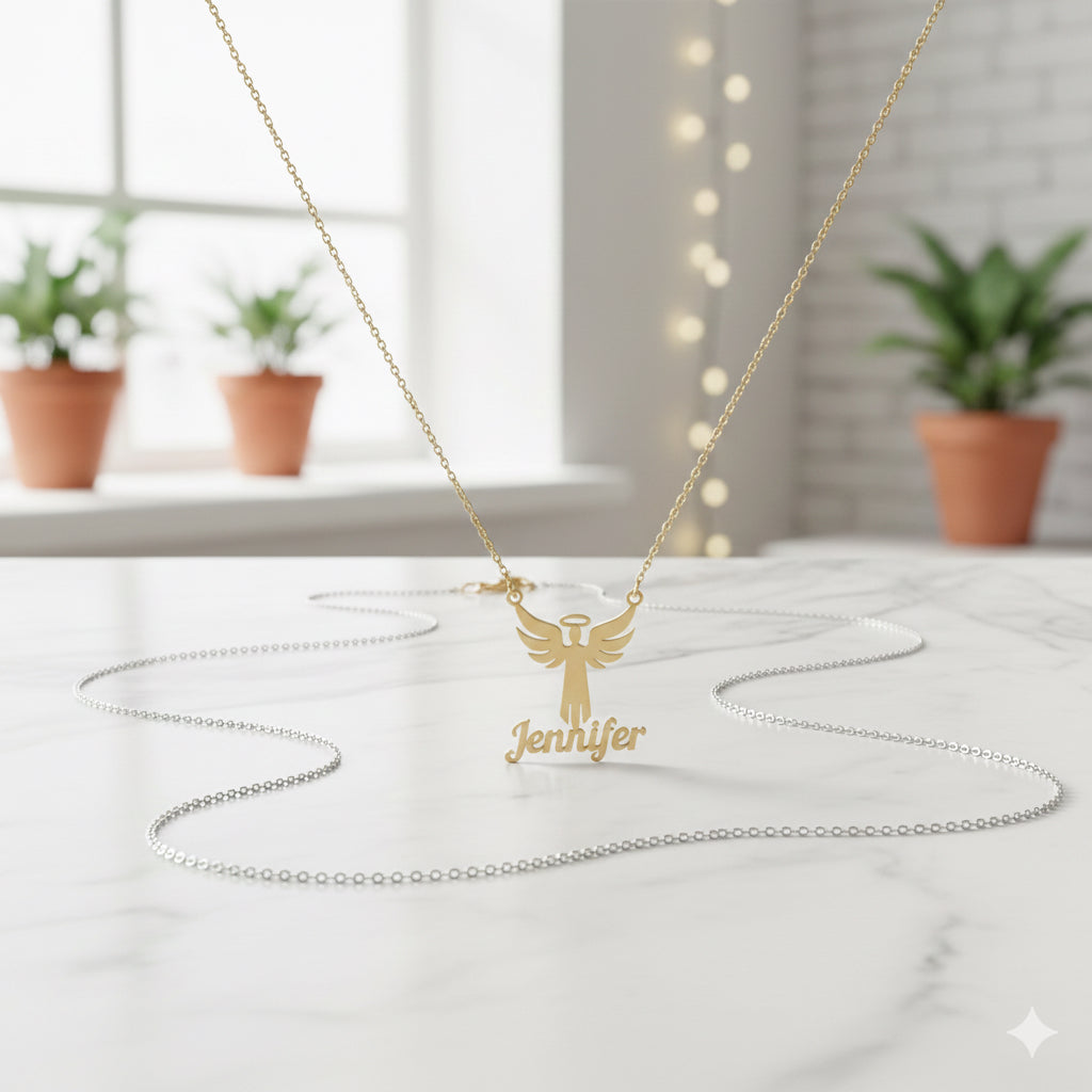 👼 Collier Ange Gardien – Pour garder son prénom près du cœur 💫