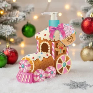🚂 Distributeur de Savon Train Pain d’Épices – Édition Noël