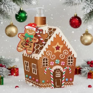 🏠 Distributeur de Savon Maison Pain d’Épices – Édition Noël